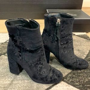 Rebecca minkoff black suade heeled booties